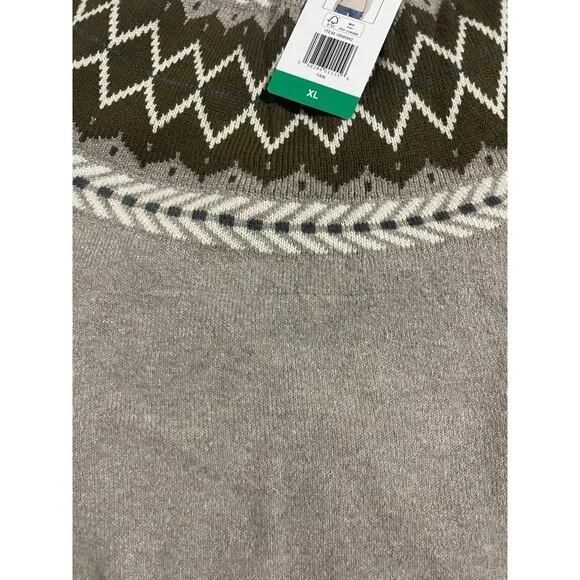 Weatherproof Vintage Women's Fairisle Ribbed Cuffs & Hem Sweater, Size XL, New - Picture 3 of 3